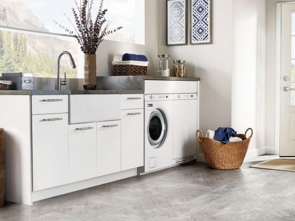 Armstrong Flooring in a residential laundry room